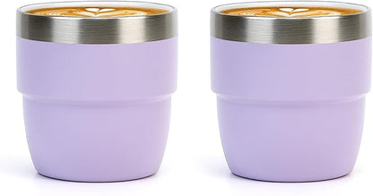 Zenbo 4 oz Espresso/Coffee Cups, Ceramic-Lined Double Wall Vacuum Insulated by Zenbo