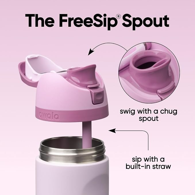 Owala FreeSip Stainless Steel Water Bottle 24 oz Lilac You A lot - Image 2