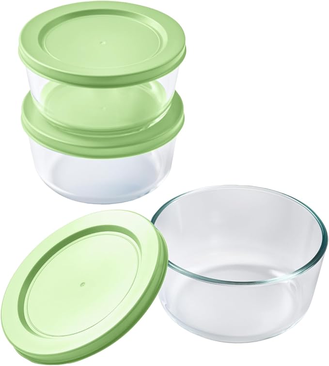 6-Piece Glass Food Storage Containers Set | 2-Cup, Leakproof | Microwave - Image 3