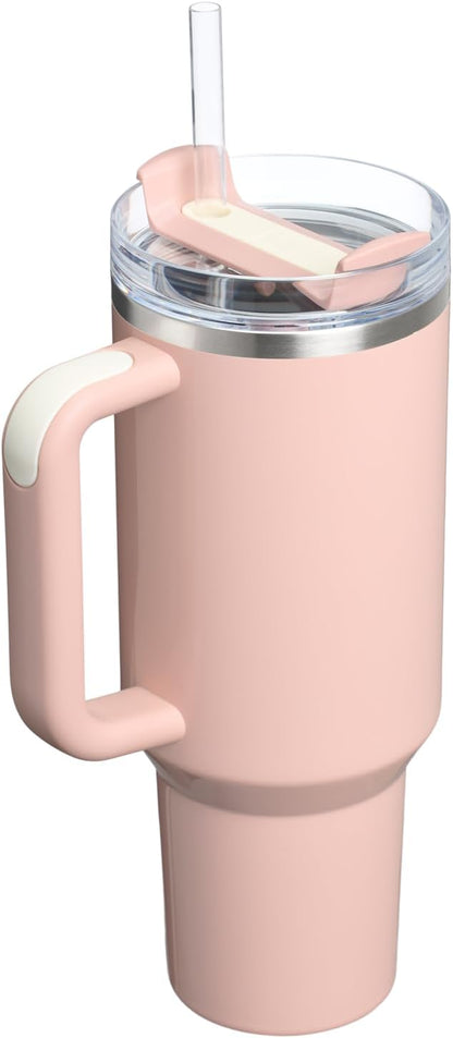 STANLEY Quencher H2.0 Flow State Tumbler, 40 oz, Peach Whip Gloss | Handle and - Image 3