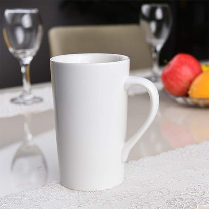 2 Pack 16 OZ Coffee Cup Simple Pure White Ceramic Cup Plain Large Tall White - Image 3