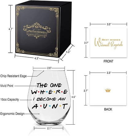 Perfectinsoy The One Where I Become an Aunt Wine Glass Gift Box, Wine Glass - Image 2