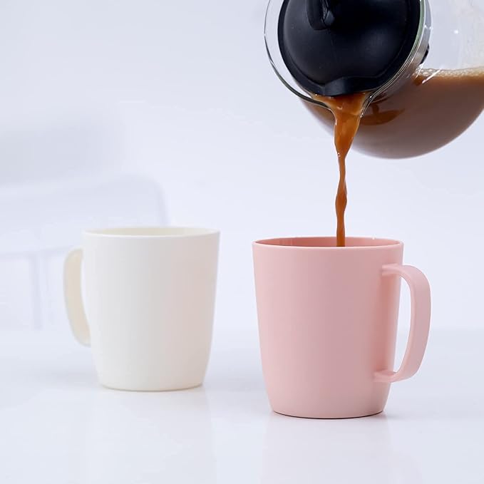 Coffee Mugs Set of 5, 10 Ounce, 3 Basic Colors | Unbreakable Plastic Coffee - Image 5