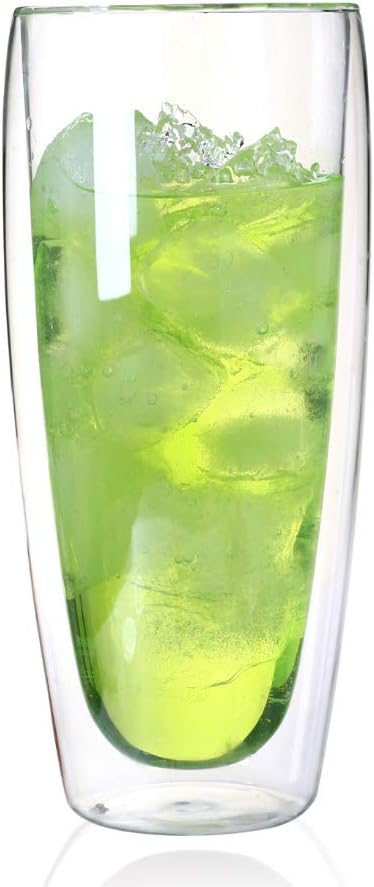 Glass Coffee Mugs, Double Wall Insulated Thermal Cups Drinking Glasses by Asng