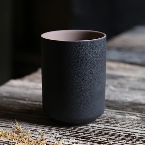 Japanese simple black style, tea cup, handleless ceramic mug, coffee cups - Image 2