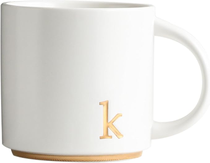 COLLECTIVE HOME Ceramic Coffee Mug, 15 oz Monogram Cup by COLLECTIVEHOME