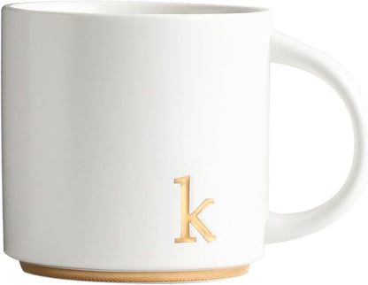 COLLECTIVE HOME Ceramic Coffee Mug, 15 oz Monogram Cup by COLLECTIVEHOME