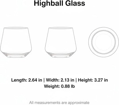 Handleless Highball Glass, 7.8 oz Tall Tumbler - Image 7