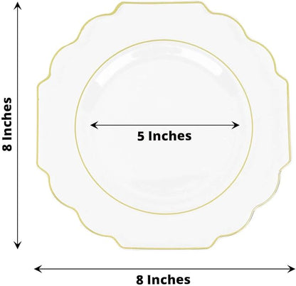 Clear Hard Plastic Dessert Plates, 50 Pack 8" Disposable Round Baroque Plates - Image 3