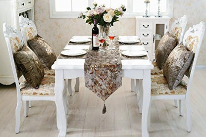 Elegant Luxury Shiny Bronze Velvet Damask Deco Tassels Wedding Party Hotel - Image 8