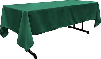 LA Linen Polyester Poplin Washable Rectangular Tablecloth, Stain and Wrinkle Resistant Table Cover 60x108, Fabric Table Cloth for Dinning, Kitchen, Party, Holiday 60 by 108-Inch, Teal