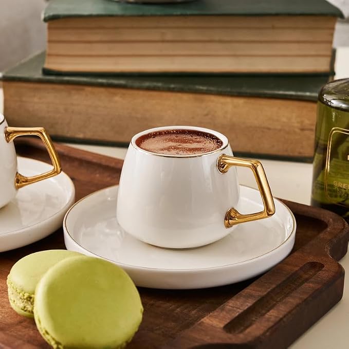 KARACA Saturn Gold Turkish Coffee Cup Set of 6, Espresso Cups - Image 3