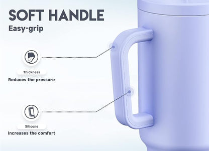 Meoky 40oz Tumbler with Handle, Leak-proof Lid and Straw, Insulated Coffee Mug - Image 4
