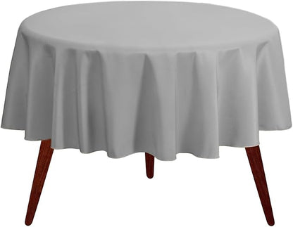 Gee Di Moda Round Tablecloth - 120 Inch Charcoal Round Table Cloth for 60 to 96 Inch Round Tables - Heavy Duty Washable Fabric - for Buffet Table, Holiday Party, Dinner, Wedding & Baby Shower