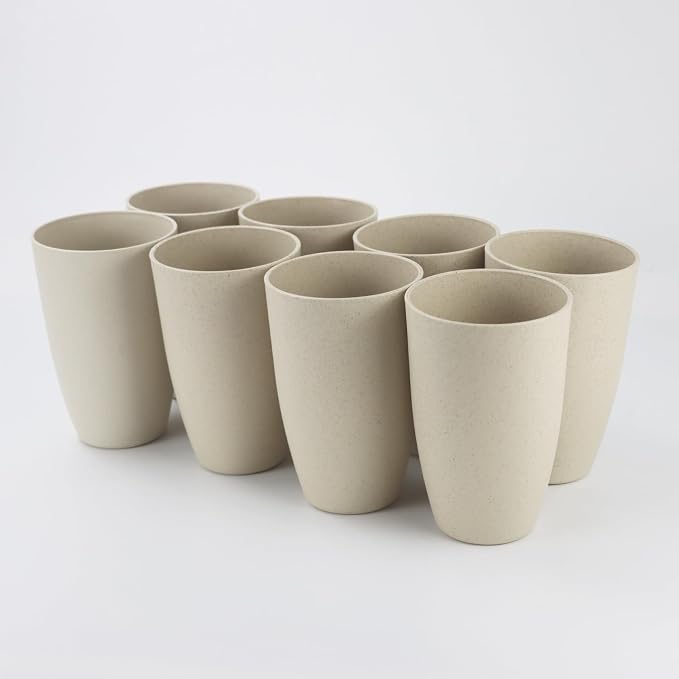 Homienly Cups for Kitchen Unbreakable Wheat Straw Cups 8 PCS Alternative to - Image 4