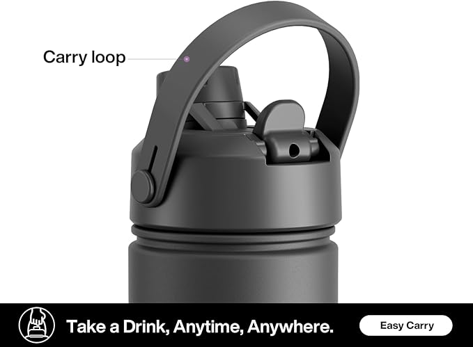 POWCAN 26 oz Insulated Water Bottle: Straw and Spout Lid, Glow-in-the-Dark | - Image 6