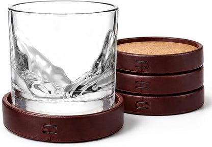 Leather Coasters Set of 4, Premium Bar Coasters - Image 2