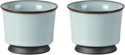 KAMMAK Japanese Tea Cups, 3.2 Oz Small Handmade Ceramic Teacups, Loose Leaf and by KAMMAK
