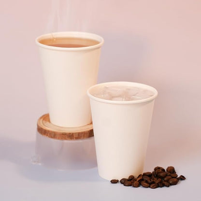 MOUMOULIFE Disposable Paper Coffee Cups 12 oz 500 Count Bulk, Leak-Proof White - Image 9