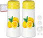 Salt and Pepper Shakers Set - HAPPY KIT 2-Count Ceramic Salt and Pepper Grinder Set with Silicone Lid and Funnel for Table, RV, Camp, BBQ Gift Box Ready (Lemon)