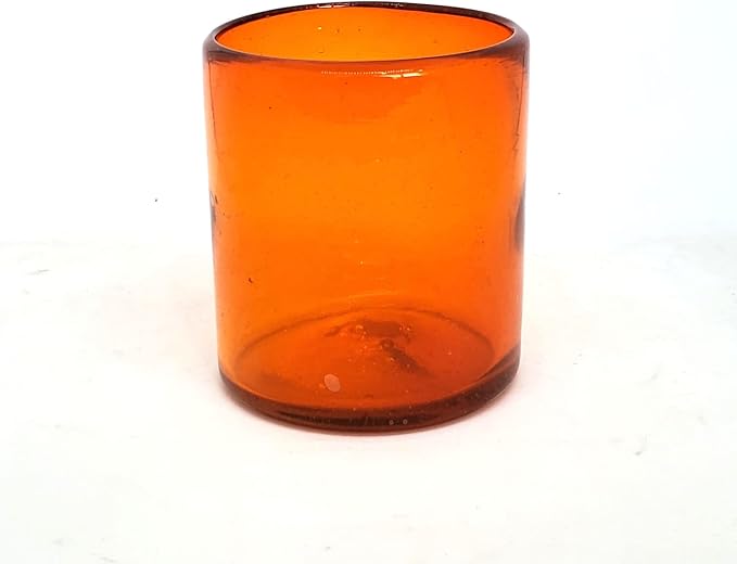Solid Orange 9 oz Short Tumblers, Recycled Glass, Toxin-Free - Image 2