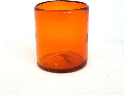 Solid Orange 9 oz Short Tumblers, Recycled Glass, Toxin-Free - Image 2