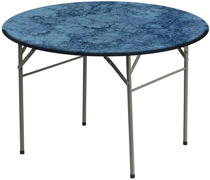 Small Round Tablecloth, Marble Washable Polyester Table Cloth for, Abstract Crack Pattern, Fit Round Tables 61inch Diameter, for Wedding Party Dining Banquet Use, Blue