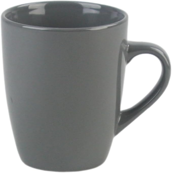 Coupe Stoneware Set of 4 Coffee Mugs, Dark Gray - Image 2