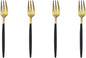 Black Gold Flatware, Royal 4 Piece Matte Black Handle 18/10 Stainless Steel Pie by Gugrida