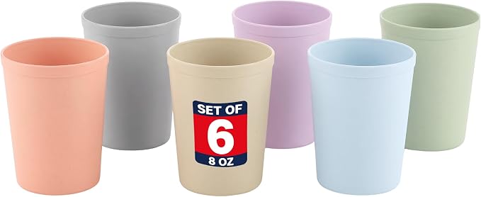 MASTERCOOK 6 Pcs. Small Reusable Cups –8 oz Unbreakable Drinking Glasses by Unknown