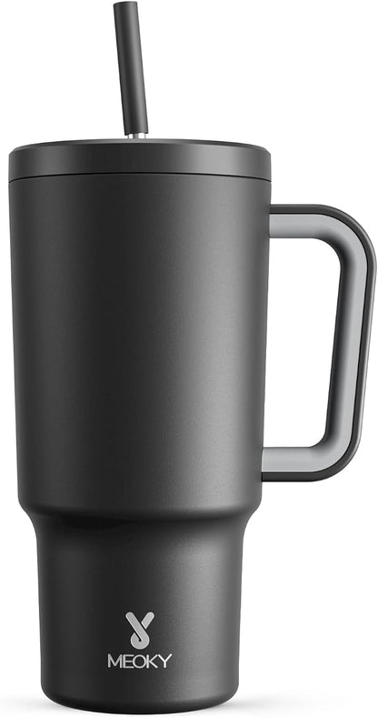 Meoky 30 oz Tumbler with Handle, Tumbler with Lid and Straw, Insulated by MEOKY