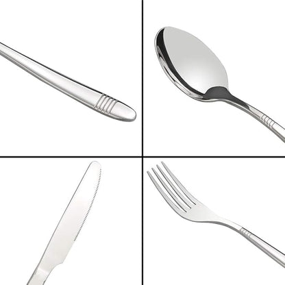 Begale Stainless Steel 50-piece Flatware, Service for 10 Stainless Steel Kitchen Cutlery