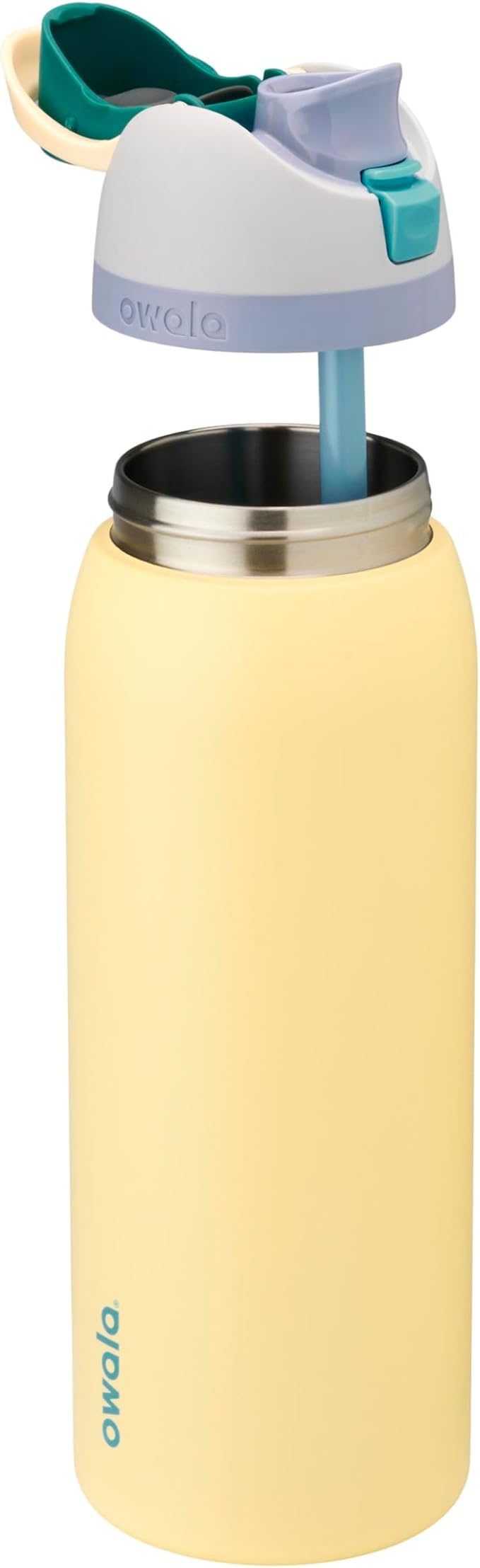 Owala FreeSip - Stainless Steel - 40-oz. - Grey/Yellow - Image 2