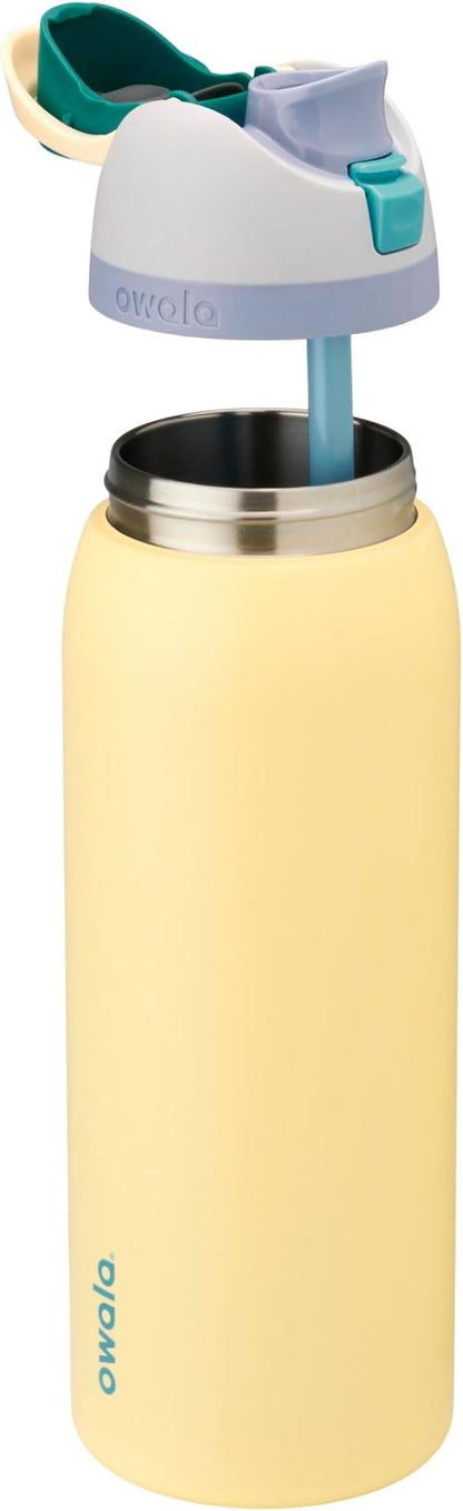 Owala FreeSip - Stainless Steel - 40-oz. - Grey/Yellow - Image 2