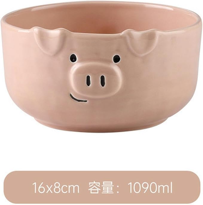 Nordic Style Creative Cute Pink Piglet Dishes, Home Breakfast Ceramic Matte - Image 2