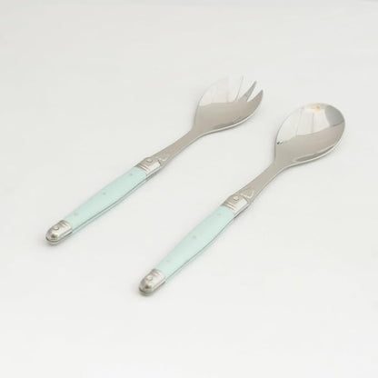 Jean Dubost Salad Servers, Turquoise Handles - Image 3