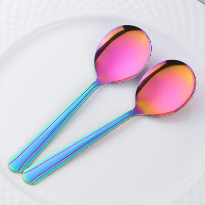 Bouillon Spoons Set of 12, 5.9 Inch Stainless Steel Soup Spoon, Metal Round - Image 6
