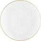 PARTY BARGAINS 13-Inch Charger Plates - 48 Pack, Hammered Clear Gold Rim, Heavy-Duty Disposable Chargers for Elegant Dining - Ideal for Weddings and Formal Events