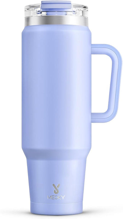 Meoky 40 oz Tumbler with Handle and Straw, Insulated Tumbler with Lid and Straw by MEOKY