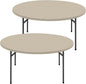Round Spandex Tablecloth 2 Pack, Elastic Fitted Waterproof Tablecloths for 36"-44" Tables, Stretch Washable Picnic Table Cover for Camping, Dining, Indoor and Outdoor, Taupe