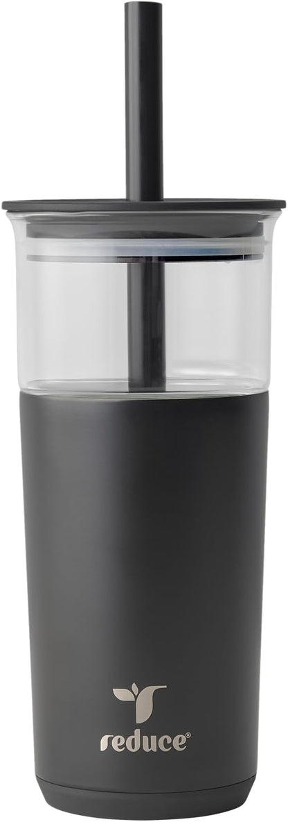 REDUCE Aspen - 20oz Vacuum Insulated Glass Tumbler - Extra Wide Straw & Lid | by Reduce