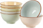 Ceramic Cereal Bowl Set of 6 - Porcelain Soup Bowls with Candy Hue - 6.25 Inch Ideal for Salad, Oatmeal, Ramen, Noodle - Microwave and Dishwasher Safe - 23 OZ