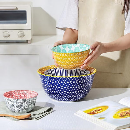 Selamica Ceramic Mixing Bowls, Nesting Bowls Set of 4 - Image 8