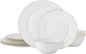 Mikasa Trellis Gold Rim Bone China Lightweight Chip Resistant 12 Piece Dinnerware Set, Service for 4
