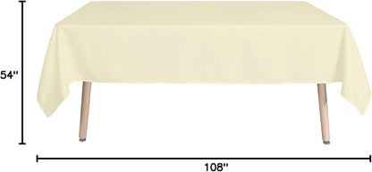 sancua Rectangle Tablecloth - 54 x 108 Inch - Stain and Wrinkle Resistant Washable Polyester Table Cloth, Decorative Fabric Table Cover for Dining Tables, Buffet Parties and Camping, Beige