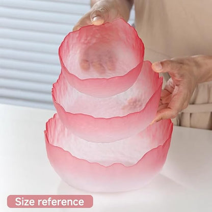 Glass Bowl for Salad Candy Fruit Serving, Decorative Bowl, Dish-Pink 7.6" | - Image 4