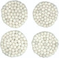 Humble Hilo Handmade Felt Coaster, 3.9 inches, Set of 4 (White)