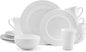 Mikasa Ciara 16 Piece Bone China Dinnerware Set, Service for 4, Lightweight and Durable Plates Bowls and Mugs, Elegant White Dinnerware for Everyday Use