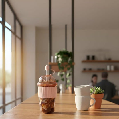 Reusable Iced Coffee Cups with Lids and Straws 17oz, Boba Cup with Straw - Image 5