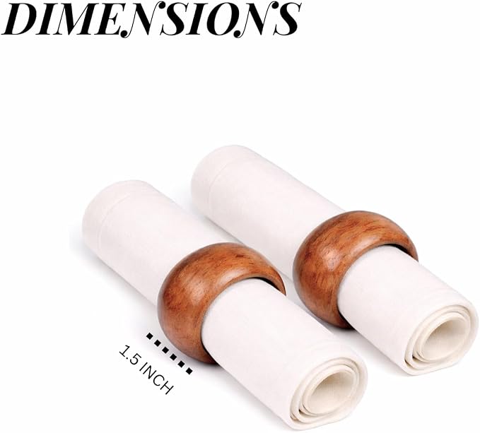Classic Handmade Napkin Rings Set, Dining Table Holders - Image 2